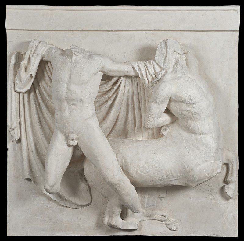 Lapita ujarzmiający Centaura. XXVII metopa południowej strony fryzu partenońskiego