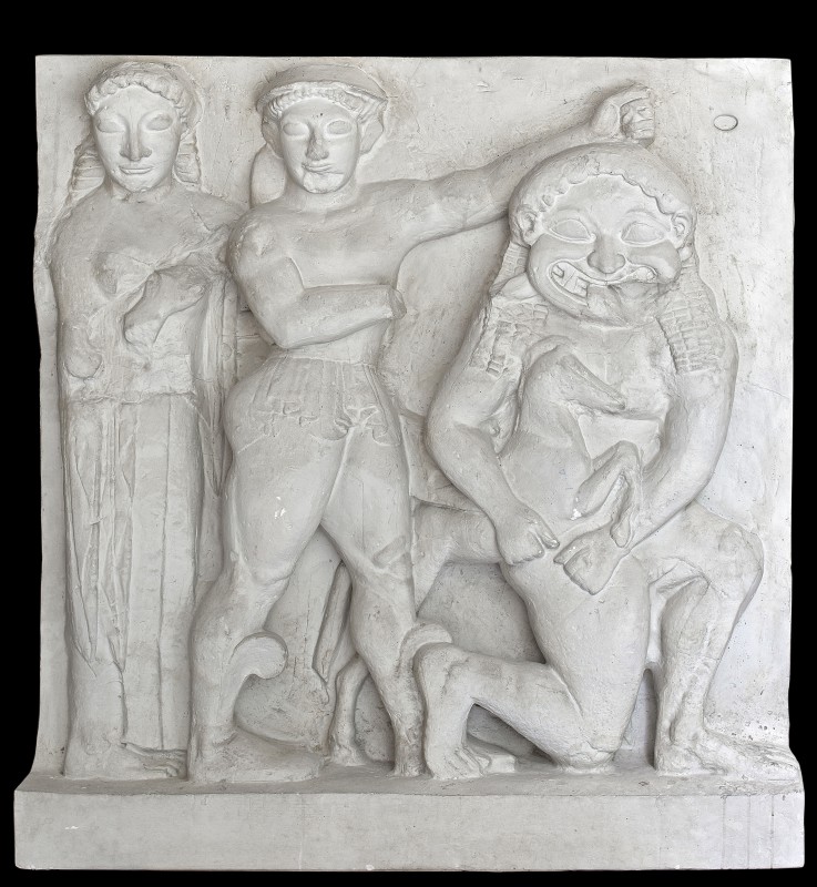 Perseusz i Meduza. Metopa ze Świątyni C w Selinuncie na Sycylii
