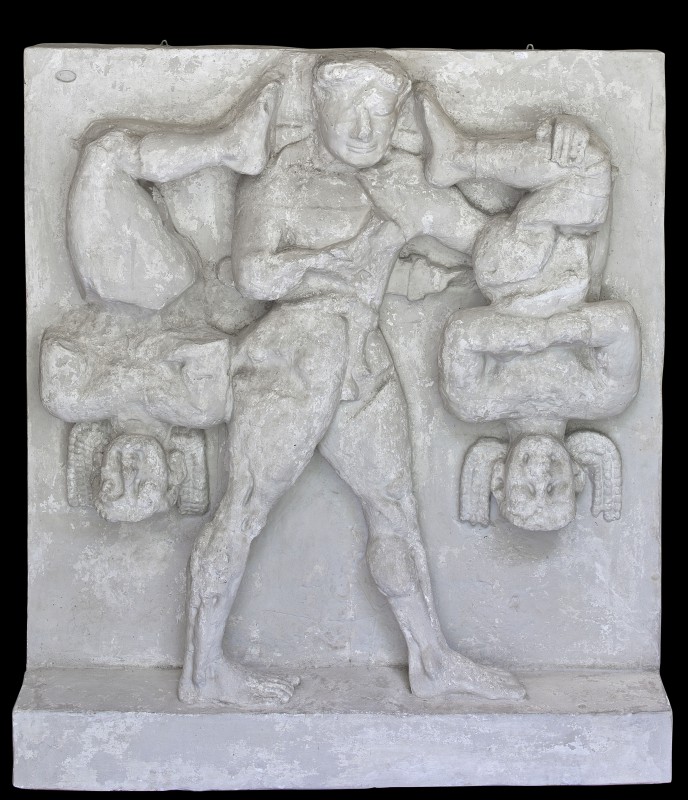 Herakles i Kerkopowie. Metopa ze świątyni C w Selinuncie na Sycylii