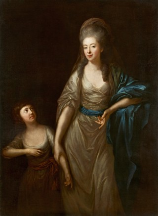 Portrait of Countess Amalia Augusta Löfer with daughter - 1