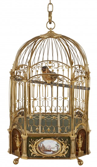 Musical clock in the form of a cage with bird - 2