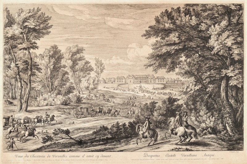 Widok dawnego zamku w Wersalu od strony wjazdu