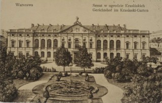 Pałac Krasińskich, pocztówka, ok. 1916 rok 