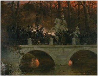 Żołnierze walczący na moście.