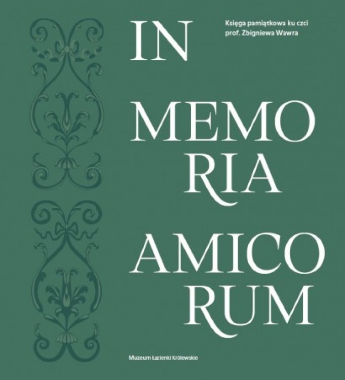 Okładka książki, na której widnieje tytuł "In memoria amicorum. Księga pamiątkowa ku czci prof. Zbigniewa Wawra".