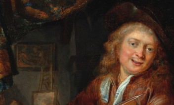 Obraz przedstawiający mężczyznę grającego na skrzypcach.