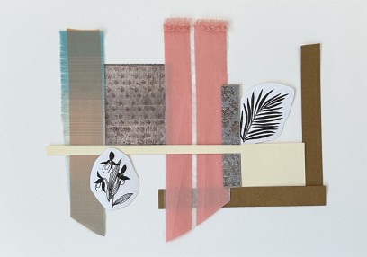 Kolaż złożony z kolorowych pasków. 