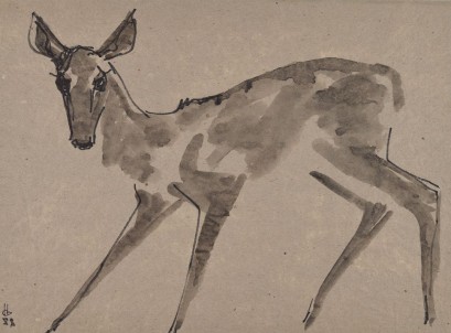 Rysunek przedstawiający sarnę. 