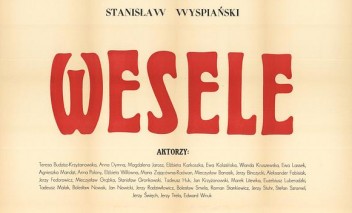 Plakat z napisem "Wesele".