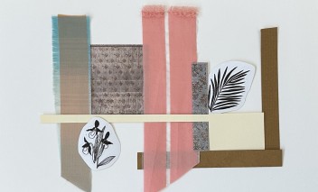 Kolaż złożony z kolorowych pasków. 